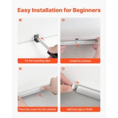 VEVOR LED aluminijasti kanal V oblika 100x1x1 cm 20 kosov mlečni pokrov