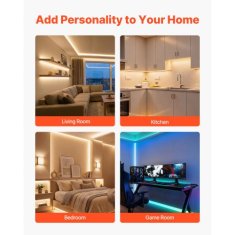 VEVOR LED aluminijasti kanal V oblika 100x1x1 cm 20 kosov mlečni pokrov