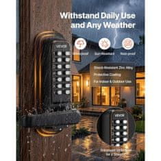 VEVOR Mehanski ključavnica brezključno odpiranje obojestranski gumb 35-65 mm bronasta