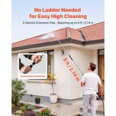 VEVOR Teleskopska cev visokotlačnega čistilca 3-sekcijska 2775x145x31 mm srebrna