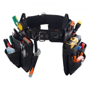 VEVOR Pas za orodje 18 žepov 80-131 cm nastavljiv črn