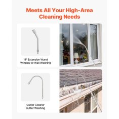 VEVOR Teleskopska cev visokotlačnega čistilca 3-sekcijska 2775x145x31 mm srebrna