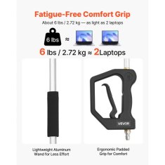 VEVOR Teleskopska cev visokotlačnega čistilca 3-sekcijska 2775x145x31 mm srebrna