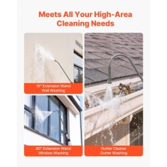 VEVOR Teleskopska palica za visokotlačni čistilec 124x195x45 cm 762 m shranjevanje