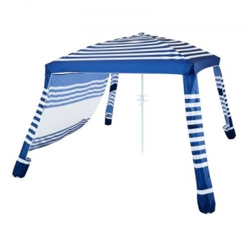 VEVOR Plažni kabina 240x240x240 cm mornarsko modre črte