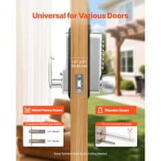 VEVOR Mehanski ključavnica za vrata brez ključa 2.0 nadgradnja kode 35-65 mm srebrna