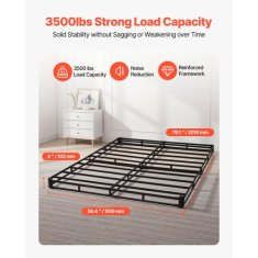 VEVOR Vzmetnica Box Spring Queen Size 2010x1510x102 mm 158757 kg Tkanina prevleka