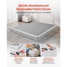 VEVOR Vzmetnica Box Spring Queen Size 2010x1510x102 mm 158757 kg Tkanina prevleka