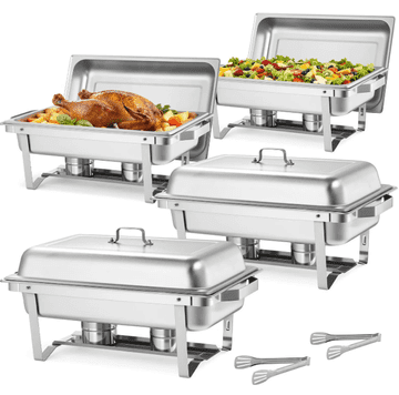 VEVOR Set za serviranje hrane pravokoten 615x345x325 mm srebrn