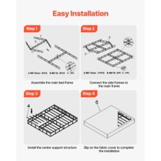 VEVOR Vzmetnica Box Spring Queen Size 2010x1510x102 mm 158757 kg Tkanina prevleka
