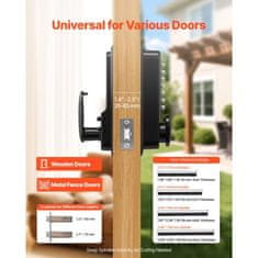 VEVOR Mehanska ključavnica za vrata brez ključa enostranska s potisnim gumbom črna