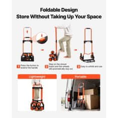 VEVOR Voziček za prenašanje po stopnicah 515x525x1110 mm zložljiv