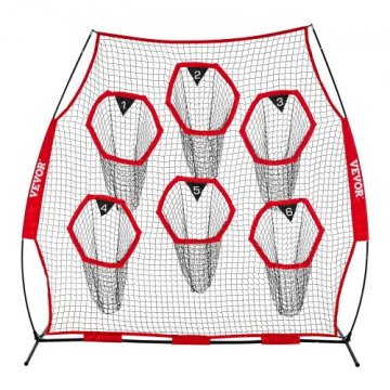 VEVOR Nogometni trener met mrežo 24384x24384 mm rdeča