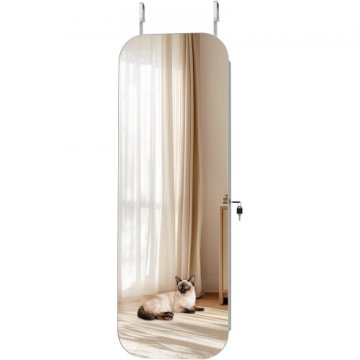 VEVOR Ogledalo za nakit omarica 370x1080x97 mm bela