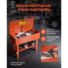 VEVOR Pralni stroj za dele 1130x550x890 mm 151L rezervoar 65L kapaciteta topila jeklo