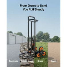 VEVOR Voziček za prenašanje po stopnicah KT-2025D 745x490x1120 mm zložljiv