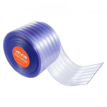 VEVOR PVC trakasta zavesa rebrasta zvitek 457x03 m prozorna