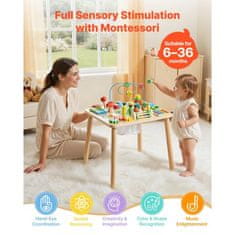 VEVOR Aktivnostna miza Montessori 13 v 1 45x38x545 cm Lesena