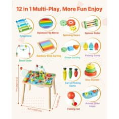 VEVOR Aktivnostna miza Montessori 13 v 1 45x38x545 cm Lesena