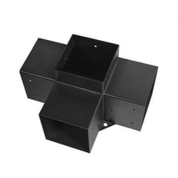 VEVOR Komplet nosilcev za pergolo 4-smerni kotni nosilec 142x142 mm črna