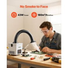 VEVOR Izvlečni ventilator za varilni dim 205x188x225 mm črn