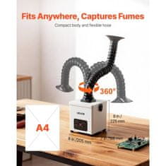 VEVOR Izvlečni ventilator za varilni dim 205x188x225 mm črn