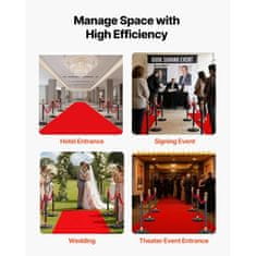 VEVOR Stolp za usmerjanje 6-delni komplet ovir za nadzor množice 320x945 mm črna