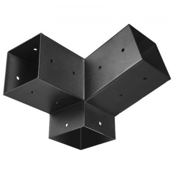 VEVOR Komplet pergole 3-smerni poševni nosilci 92x92 mm črni