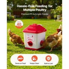 VEVOR Krmilnik za piščance 1814 kg zmogljivost bel