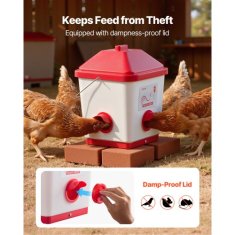 VEVOR Krmilnik za piščance 1814 kg zmogljivost bel