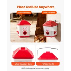 VEVOR Krmilnik za piščance 1814 kg zmogljivost bel