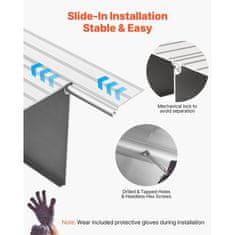 VEVOR Pragovni prag rampa 677x865x138 mm aluminij srebrna