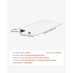 VEVOR Pragovni prag rampa 296x864x59 mm aluminij 363 kg nosilnost