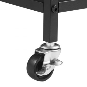 VEVOR Razvrščevalnik perila 3 predelki z 2 predaloma in kolesi 83x32x81 cm Črn