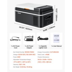 VEVOR Avtomobilski hladilnik 20L 623x378x28 cm prenosni