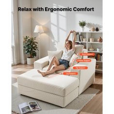 VEVOR Ležalna stol 1115x1490x740 mm bež