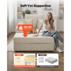 VEVOR Ležalna stol 1115x1490x740 mm bež