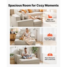 VEVOR Ležalna stol 1115x1490x740 mm bež