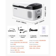 VEVOR Avtomobilski hladilnik 15L 568x33x279 cm prenosni