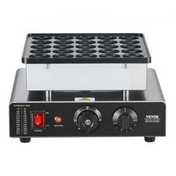 VEVOR Aparat za palačinke 25 mini palačink 262x262 mm iz nerjavečega jekla barva