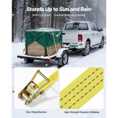 VEVOR Vzmetni trakovi 381x300 cm nosilnost 3000 kg komplet 4 kosa