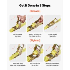 VEVOR Vzmetni trakovi 381x300 cm nosilnost 3000 kg komplet 4 kosa