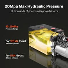 VEVOR Hidravlična enota z dvojnim delovanjem 555x200x225 mm 12 L kovinska DC 12V