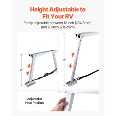 VEVOR Stabilizator za prikolico nastavljive višine 3048x7112 mm srebrn zložljiv