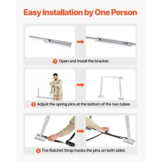 VEVOR Stabilizator za prikolico nastavljive višine 3048x7112 mm srebrn zložljiv