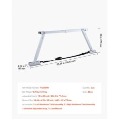 VEVOR Stabilizator za prikolico nastavljive višine 3048x7112 mm srebrn zložljiv