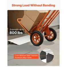 VEVOR Pragovni prag rampa 196x864x26 mm aluminij srebrna