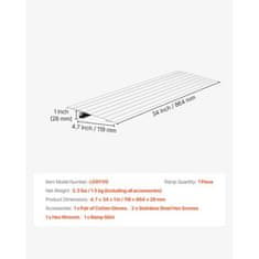 VEVOR Pragovni prag rampa 196x864x26 mm aluminij srebrna