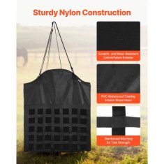 VEVOR Torba za seno 55x185x64 cm Črna Počasno hranjenje