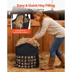 VEVOR Torba za seno 55x185x64 cm Črna Počasno hranjenje